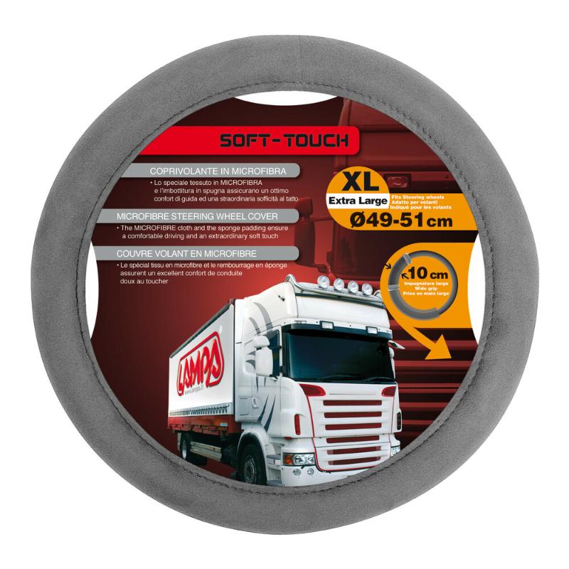 thumbnail image 2 of Black Eco-Leather Steering Wheel Cover For Trucks | Fits SCANIA DAF VOLVO RENAULT IVECO 2 of 4