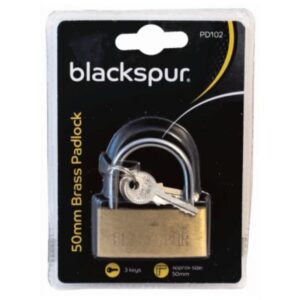 Blackspur 50Mm Brass Padlock (3 Keys)