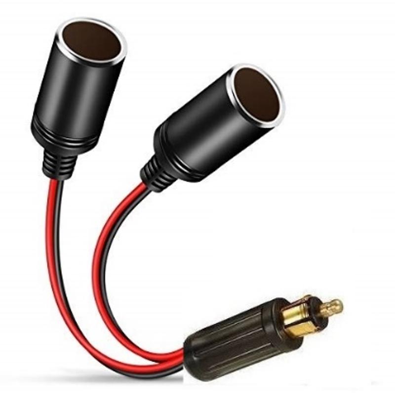 All Ride Din Plug /Double Lighter Socket Ext 12A   12/24V