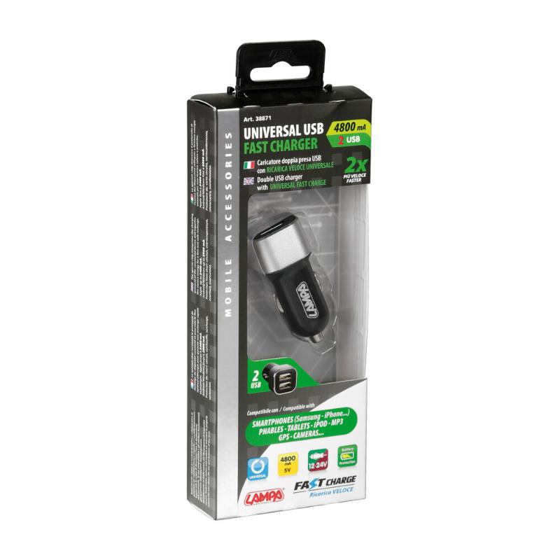 Lampa Twin Usb Plug 4.8A Smart Charger   12/24V - Image 2
