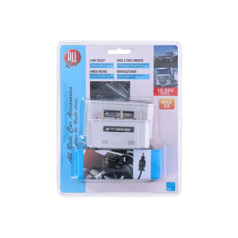 All Ride 3-Way Socket With Switches / Din Plug   12/24V - Image 2