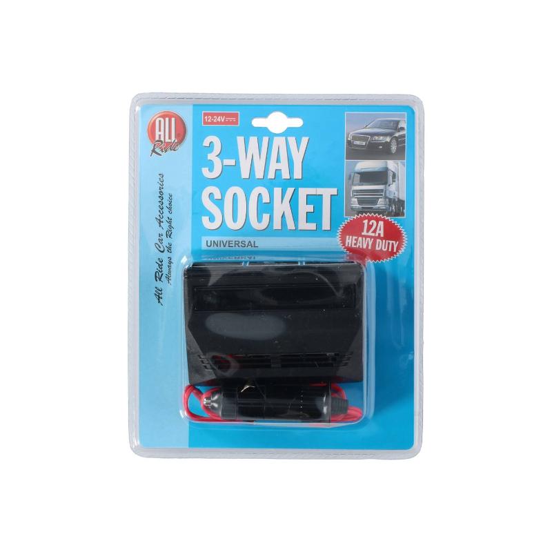 All Ride Triple Lighter Socket Adaptor 12A   12/24V - Image 2