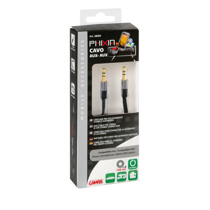 Lampa 3.5mm Jack Plug To 3.5mm Jack Plug 1.2M Non-Tangle Flat Input Cable - Image 2