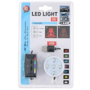 All Ride 7 Colour 10-30V 5-Led Base For Liquid Air Freshener + Dimmer