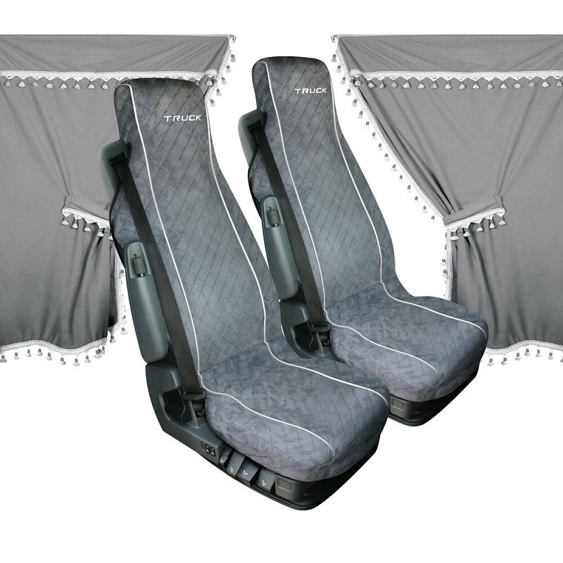 Lampa  Melissa, microfibre truck curtains and seat covers set Grey