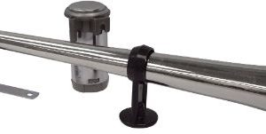 HTC 24V SINGLE CHROME ABS AIR HORN WITH COMPRESSOR 470MM