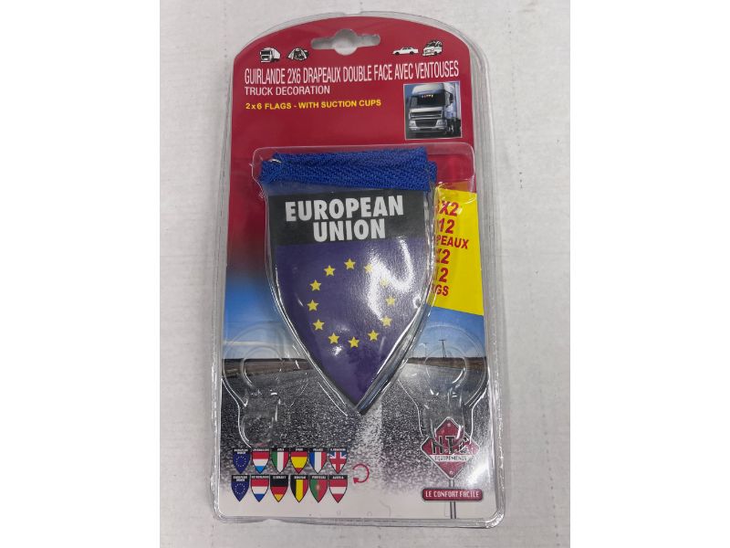 EURO GARLAND FLAG SET 12 FLAGS AND SUCTION CUPS