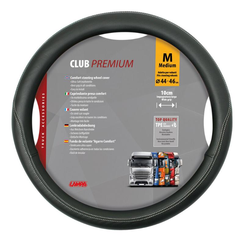 LAMPA "CLUB" PREMIUM STEERING WHEEL COVER BLACK-BLUE 44/46